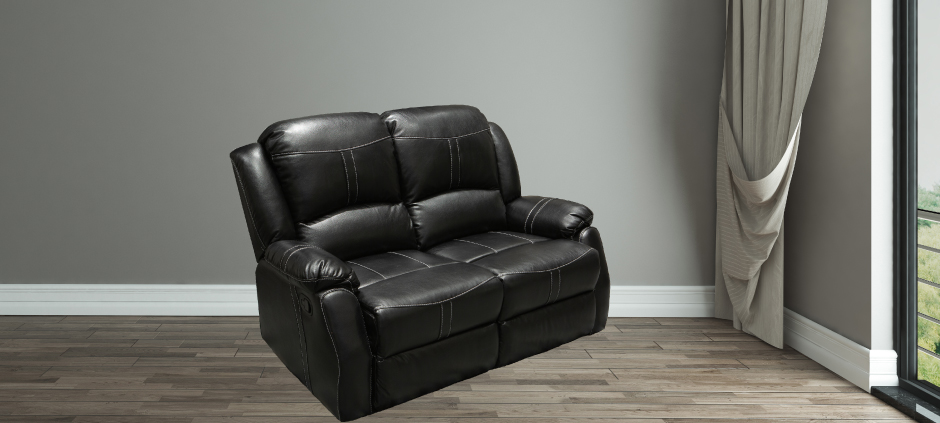Lorraine Bel-Aire Deluxe Ebony Reclining Love Seat Left Profile by American Home Line